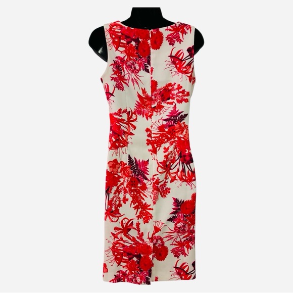 Mario Serrani Italy ladies Shift Dress Size 4 Great Condition Red/Pink floral - Picture 9 of 11